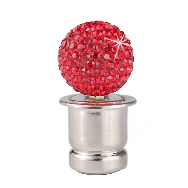 Crystal Car Cigarette Lighter Bling Rhinestone Car Cigarette Lighter 12V, Fits Most Vehicles, Scarlet