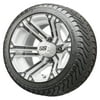 Golf Cart Wheels and Tires Combo - 12" RHOX RX334-Wb White and Black - Set of 4