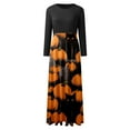 thumbnail image 4 of AYA Costumes de Festival pour Femmes Automne et Hiver Décontracté Col Rond Manches Longues Robe Imprimée Jupe Longue Jupe Décontractée, 4 of 4