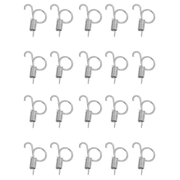 LULULION 20pcs Spring Supplies Rabbit Cage Door Fixtures Silver Steel for Pet Owners