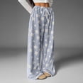 thumbnail image 2 of Misright Women's Fuzzy Plush Pajama Pants Drawstring Elastic Waist Wide Leg Teddy Bottoms Pants, 2 of 8