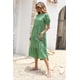 thumbnail image 3 of Vestido PRETTYGARDEN Floral Boho Manga Abullonada Midi XL Verde, 3 of 7
