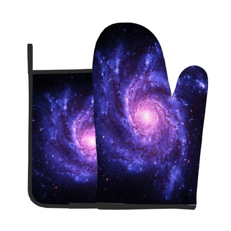 

2pcs Oven Mitts Pot Holders Spiral Galaxy Kitchen Heat Resistant Hot Pads for Cooking BBQ Baking
