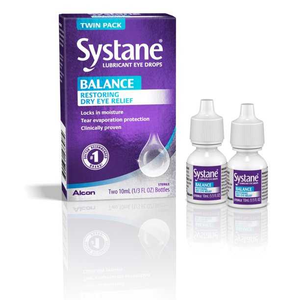 Systane Lubricating Eye Drops for Dry Eyes Symptoms, 2 x 10mL TWIN