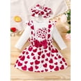 thumbnail image 3 of xiaxaixu Baby Clothes Set, Love Heart Print Romper+Short Skirt+Headband, 3 of 9