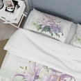 thumbnail image 4 of DESIGN ART Designart "Purple Green Lily Symphony I" Purple Traditional - Bed Cover Set With Shams King, 4 of 6