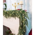 thumbnail image 5 of Perfnique 6 Ft Christmas Norfolk Pine Garland, Outdoor/Indoor Greenery Winter Garland Winter Garland for Mantle Fireplace Table Wall Home Holiday Seasonal Decor, 5 of 8