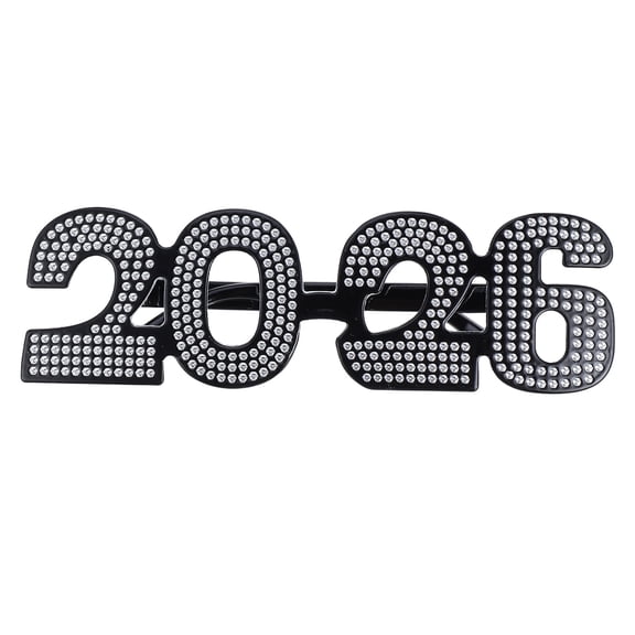 Hemobllo Happy New Year Photo Props 2026 Party Decorations Black 1Pack Back to School