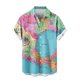 thumbnail image 5 of Blusa y camisa de manga corta con cuello vuelto para hombre, blusa informal de moda con cuello vuelto, blusa estampada de manga corta con botones, blusa de poliéster para hombre, 5 of 6