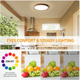 thumbnail image 4 of HEYAN Walnut Wood Flush Mount Ceiling Light Fixture,16 Inch Dimmable LED Ceiling Light with 3000K-4000K-6000K Selectable Flat Low Profile Round Ceiling Lights for Bedroom Hallway Laundry (1 Pack), 4 of 10