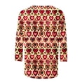 thumbnail image 5 of Penkiiy Chemises de la Saint-Valentin pour Femmes Manches 3/4 Col Rond Blouses Décontractées Imprimé Mignon Tuniques Tops 2025 4TG Multicolore, 5 of 5