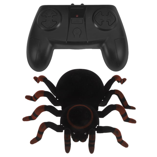 Wall Climbing Spider Toy with Remote Control for Kids Playing Black Plastic 18x15cm
