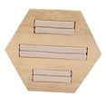 thumbnail image 4 of Bandejas de Inserción PU Yinane Almohadillas de material cuero Para joyería Franela beige Soporte de exhibición de anillo de madera, 4 of 5