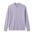 thumbnail image 5 of ZunFeo Zip Up Corduroy Jacket for Women - Stand Collar, Lightweight, Relaxed Fit, Purple,Size L, 5 of 6