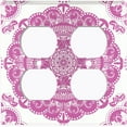 thumbnail image 3 of Metal Light Switch Plate Cover Mandala Pink White Flower Tile Pattern MDL069, 3 of 13