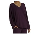 thumbnail image 2 of N by Natori Women's Retreat Sweater Knit Top, Size X-Large - Purple, 2 of 3