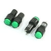 Unique Bargains 4pcs Round Top Green Lamp Indicator Signal Light Bubl Lamp 220VAC