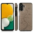 thumbnail image 2 of Galaxy A13 5G Case,Dteck Magnetic Leather Flower Patterned Case Shockproof Rubber Card Wallet Kickstand Cover For Samsung Galaxy A13 5G,Gray, 2 of 5
