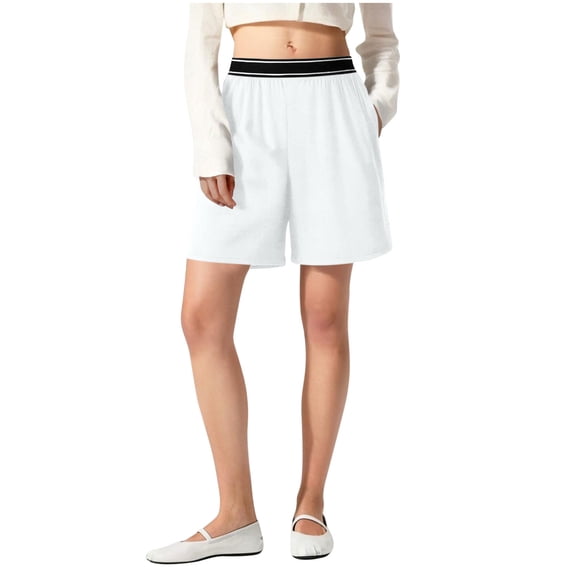 Dagugfen Shorts for Women Athleisure 7" Inseam Loose Outdoor Activewear Shorts with Pockets Solid Color