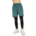 thumbnail image 1 of Kids 2 in 1 Running Pants Shorts with Pockets Gym Short Compression Tights Training Sweatpants Basketball Tights Pants Workout, 1 of 4