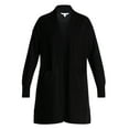thumbnail image 5 of Time and Tru Women's Long Open Front Cardigan Sweater with Long Sleeves, Sizes XS-XXXL, 5 of 5