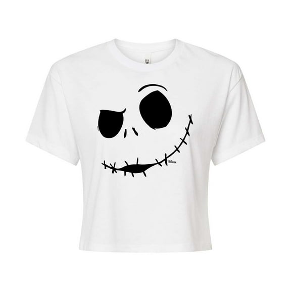 The Nightmare Before Christmas - Jack Face - Juniors Cropped Cotton Blend T-Shirt