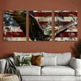thumbnail image 6 of Shadudu American Flag Bald Eagle Canvas Wall Decor for Bedroom Living Room Home Office Ready to Hang - Set of 3 Triptych Artwork 12x16 Inches 12"x16"x3pcs, 6 of 6