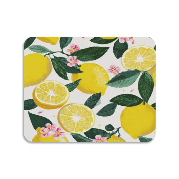 Dish Drying Mat Absorbent Dish Drainer Kitchen Counter 19.7x15.7inch Dish Drying Pad for Countertops Sinks Draining Racks Lemons and Pink Flowers