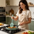 thumbnail image 2 of 11.8 Inch Silicone Kitchen Spatula Set Heat Resistant BPA Free Seamless One-Piece Flexible Scraper & Slotted Turner Spoonula for Baking Cooking Flipping Nonstick Pans Bowls Jars Pink Kitchen Tool, 2 of 9