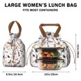thumbnail image 5 of Cartoon Dachshund Drawstring Lunch Bag Women - Drawstring Lunch Bag Insulated for Work Office - Stain-Resistant Large Lunchbags for Women with Multi-Pockets, 5 of 6