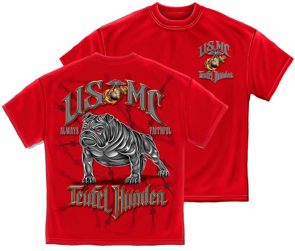 USMC-Teufel Hunden Always Faithful Red Erazor Bits Sweatshirt Hoodie