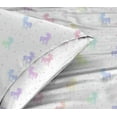 thumbnail image 4 of Kids Rule 7-Piece Unicorn and Stars Glow in The Dark Comforter Set, with a Comforter, Fitted Sheet, Flat Sheet, and 4 Pillowcases, Rainbow Colors, Pink, Multicolored, Perfect Gift for Kids, Full, 4 of 8