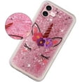 thumbnail image 6 of Case for iPhone 16, iPhone 16 Case Cute Pink Glitter Luxury Sparkle Liquid Girls Women Quicksand Clear Soft TPU Protective Phone Case for iPhone 16 6.1 inch Pink Butterfly, 6 of 8