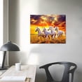 thumbnail image 4 of PRATYUS  Seven Lucky Running Wild Horses Wall Art Animal Posters Canvas Poster Bedroom Decor Sports Landscape Office Room Decor Gift 20X16 Inch 16x12in, 4 of 5