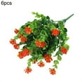 thumbnail image 2 of Sinhoon 6Pcs Artificial Flowers , UV Resistant Plastic Flower Plants for Outdoor, Faux Fake Flowers for Home Wedding Garden Decoration (Orange), 2 of 9