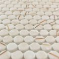 thumbnail image 7 of The Tile Life Eterna Penny 1" x 1" Lineas Beige Glass Round Mosaic Floor and Wall Tile 1 Sheet, 7 of 7