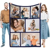 Personalized Gifts for Mom Dad, Custom Throw Blankets with Photos, Customized Gifts for Women Men Family Friend Girlfriend on Birthday Christmas Mothers Fathers Day Valentines Day