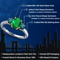 thumbnail image 2 of Gem Stone King 925 Silver and 10K Yellow Gold Green Nano Emerald and Blue Diamond Engagement Ring for Women | 1.29 Cttw | Oval 8X6MM | Gemstone May Birthstone | Size 9, 2 of 6