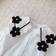 thumbnail image 3 of Sonducket Conjuntos de ropa de 2 piezas para niña, camisa blanca con estampado de manga larga de otoño, ropa superior, pantalones conjuntos de ropa blanco 120cm, 3 of 6