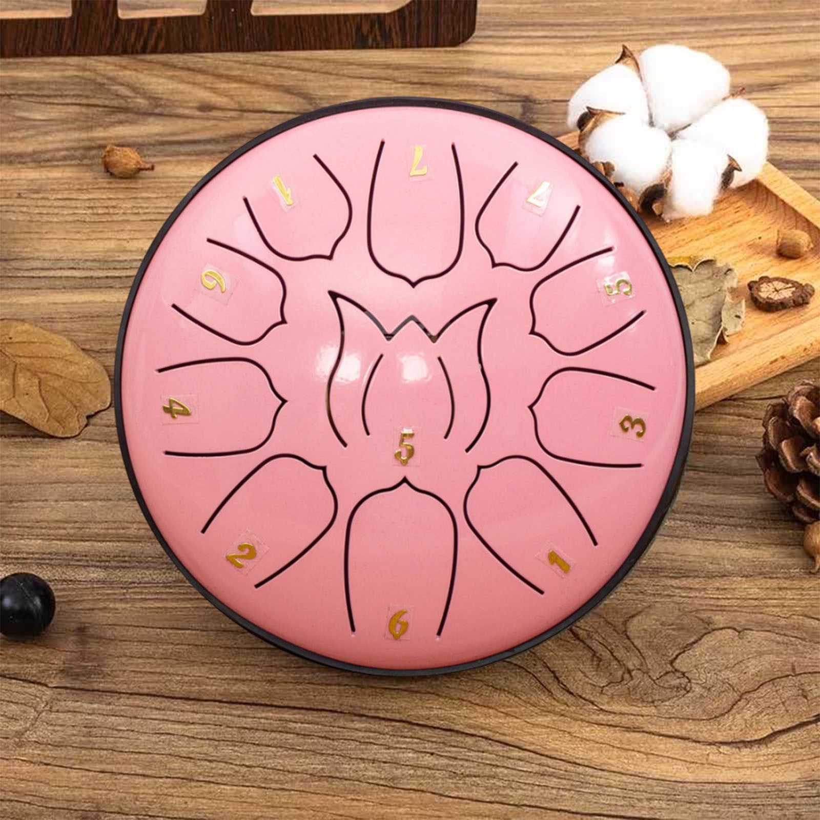 LEFTHIGH Home 6-Inch 11 Tone Children's Hand Drum Worry Disc Drum Adult Percussion Instrument Musical Toy Carbon Steel Christmas Decorations