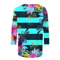thumbnail image 4 of PuLe Women's Top Womens Tops 3/4 Sleeve Crewneck Cute Shirts Casual Print Trendy Tops Three Guarter Length T Shirt Summer Pullover, 4 of 5