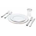 thumbnail image 2 of " OCCASIONS " 840 pcs/120 Guest-Full Tableware Set-Wedding Disposable Plastic Plates, Silverware, Silver Rimmed Tumblers (Combo A, White & Silver Rim), 2 of 4