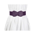thumbnail image 6 of INSPIRE CHIC Women's Elastic Waist Belt Interlock 8-shaped Faux Leather Stretchy Dress Belts 68.6cm/27" Yellow & Purple, 6 of 7