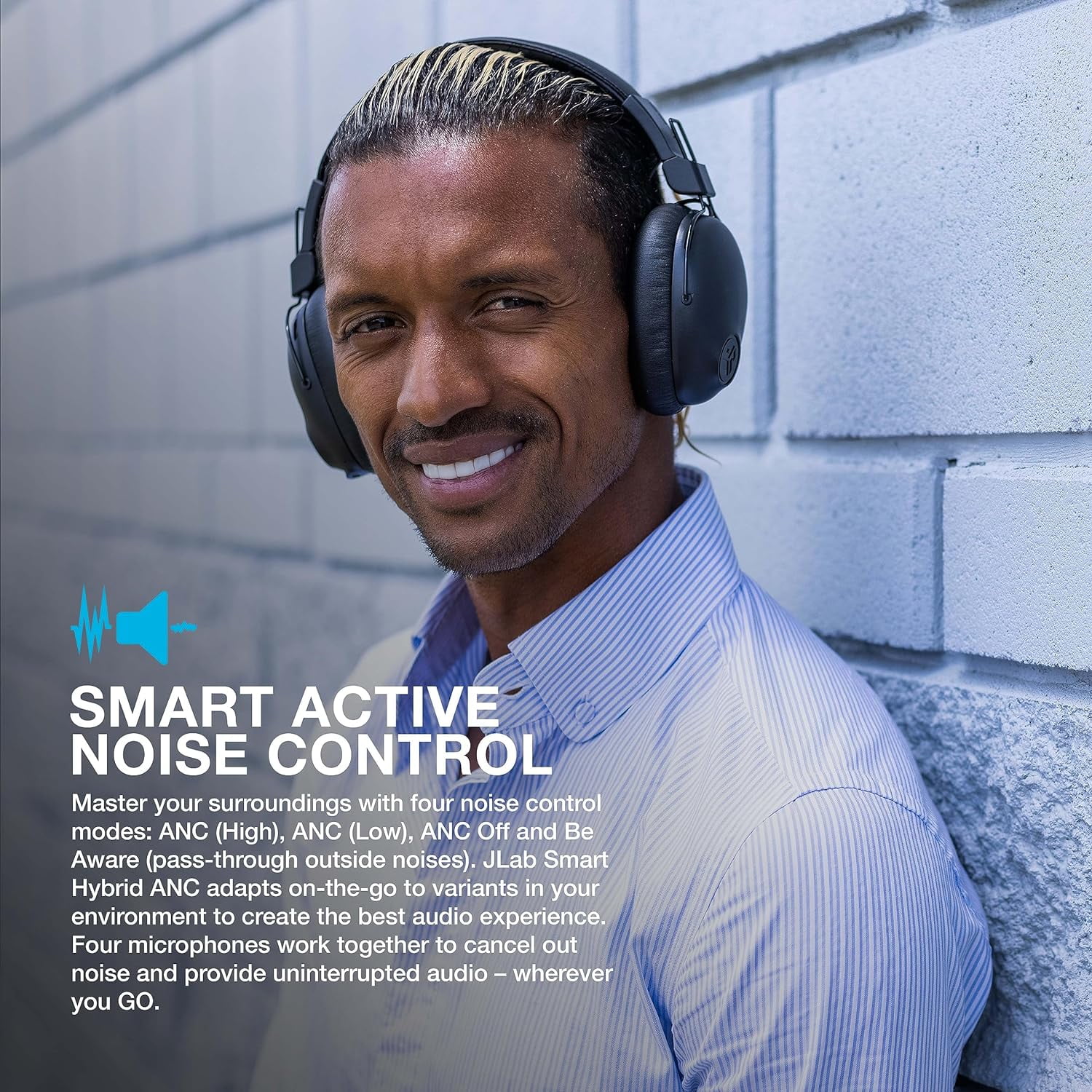 JLab Studio Pro ANC Over-Ear Wireless Headphones, Bluetooth, Cloud Foam™ Cushions, Black