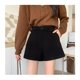 thumbnail image 3 of Pantalones cortos con botones de cintura alta para mujer, pantalones cortos elegantes, informales, de Color puro, pierna ancha, línea A, para oficina, 3 of 8