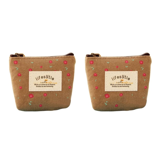 tamizeot Portefeuilles Floraux Petit Porte-Clés Mini Sacs Cadeau pour Marron Aucun 2Ensemble