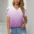 thumbnail image 2 of BXINGOHAI Womens Tops Basic Summer V Neck T Shirts Short Sleeve Dressy Casual Loose Fit Cute Tee Clothes Trendy Fashion Outfits Purple,2XL, 2 of 7