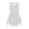 thumbnail image 3 of CHICTRY Kids Girls Gymnastics Leotard Ballet Dancewear Sequins Mesh Lyrical Dance Dress Prom Party Costume White 16, 3 of 5