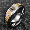 thumbnail image 3 of Men /Women 8mm Tungsten Rings Artificial Stone Inlay Wedding Bands Eternity Engagement Ring Beveled Edges Comfort Perfect Gift Fit Size 7-12, 3 of 5