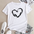 thumbnail image 2 of Camiseta de manga corta con cuello redondo y estampado de amor informal para mujer OAVQHLG3B Store lin121212, 2 of 4